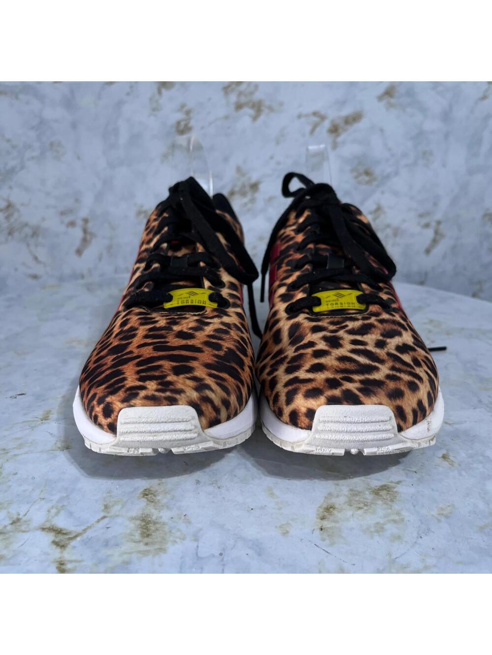 Adidas ZX Flux Leopard Womens Size 9.5 Shoes Brown Pink Athletic Trainer Sneaker - Picture 2 of 12